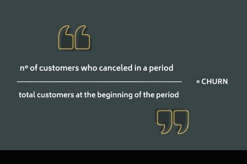 number of customers who canceled in a period divided by total customer at the beginning of the period equals churn