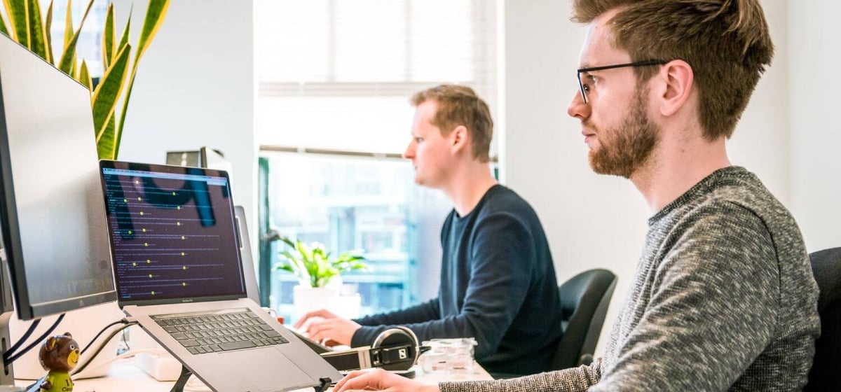 Two man working in a office