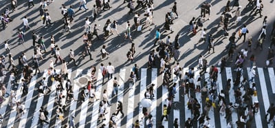 People walking in a crowded street