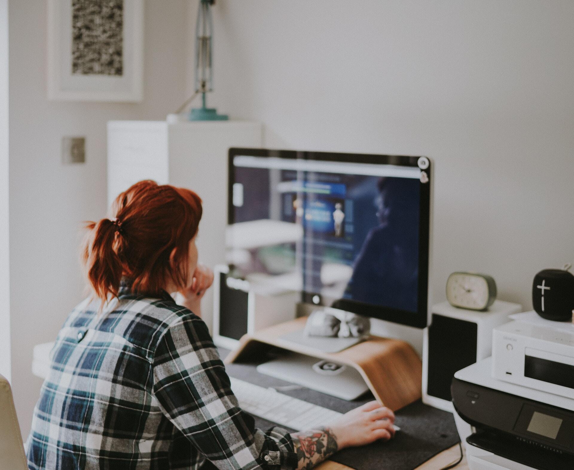 Woman in a working station