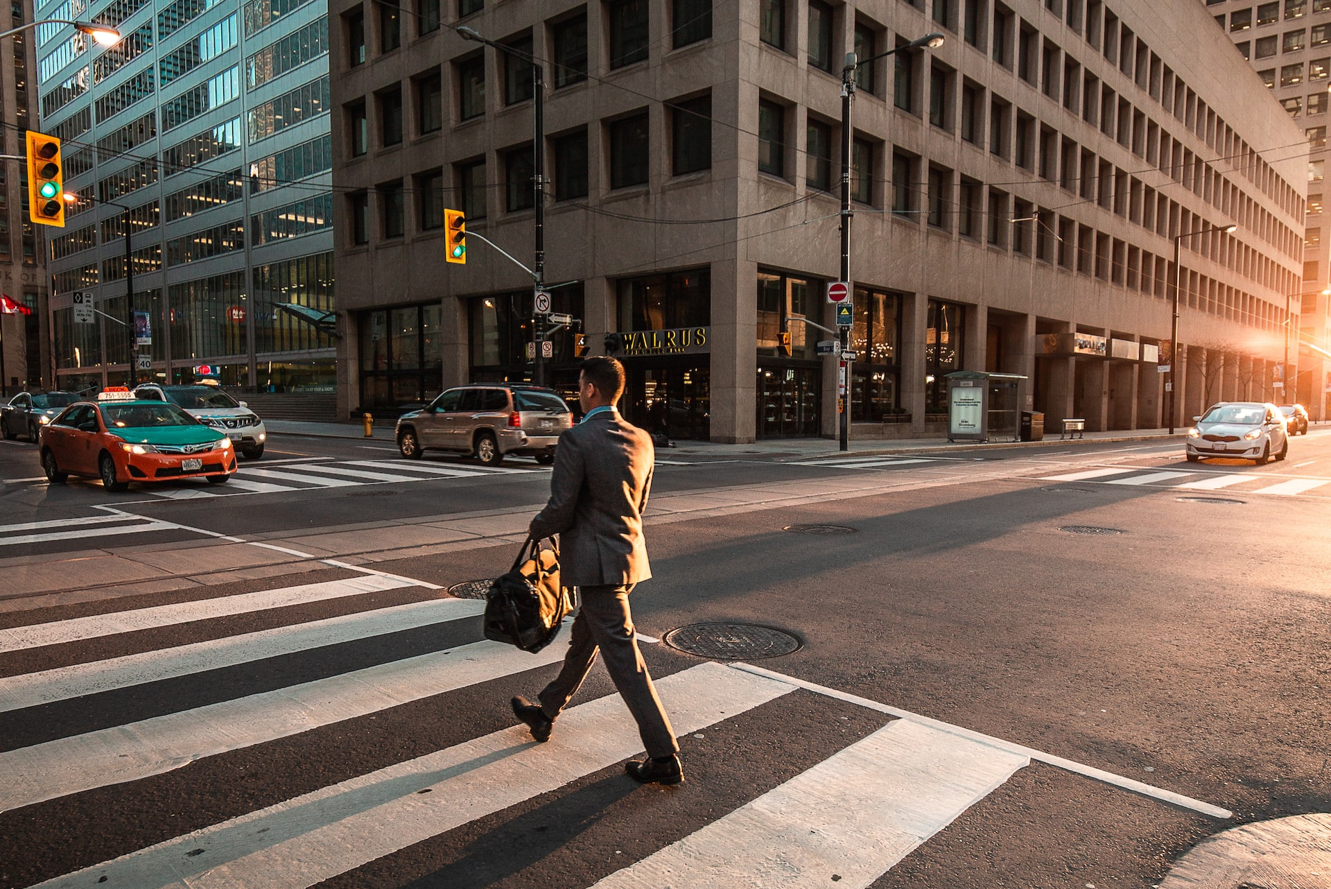 business man walking in the street