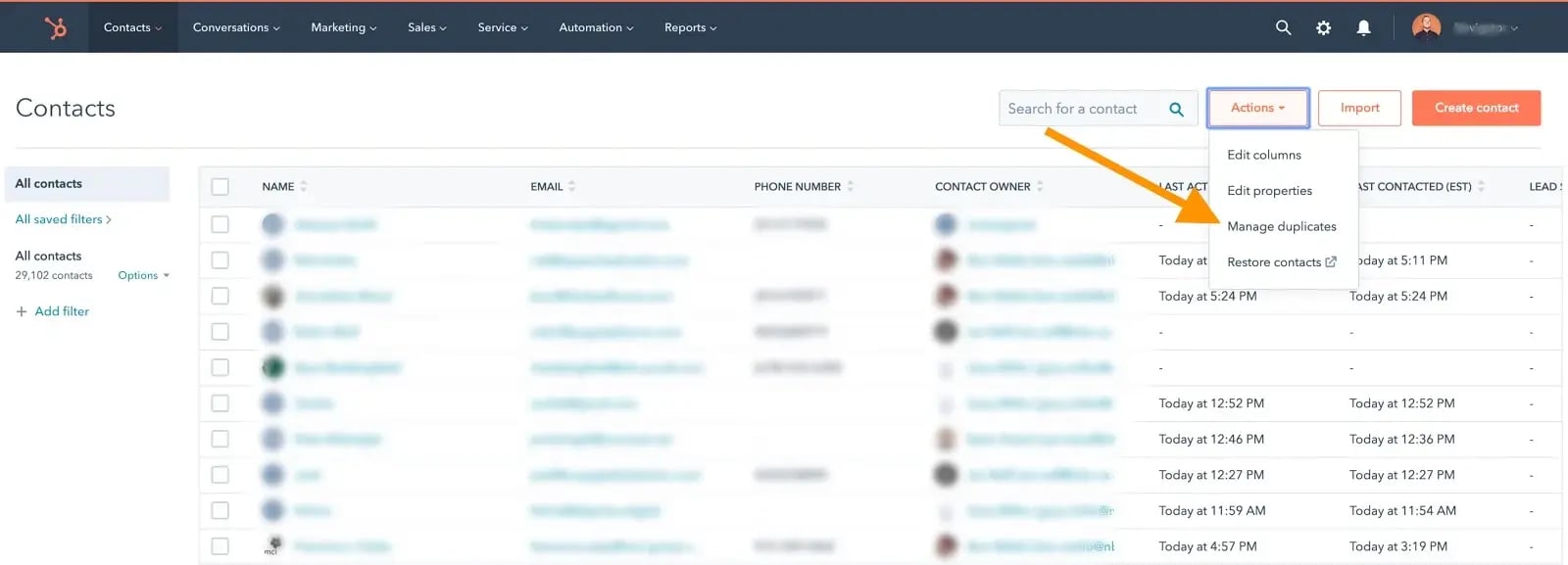 duplicados do HubSpot