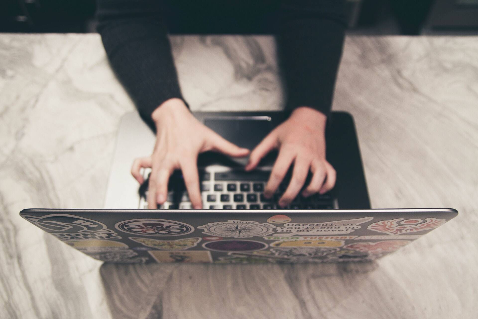 woman working in a cool computer