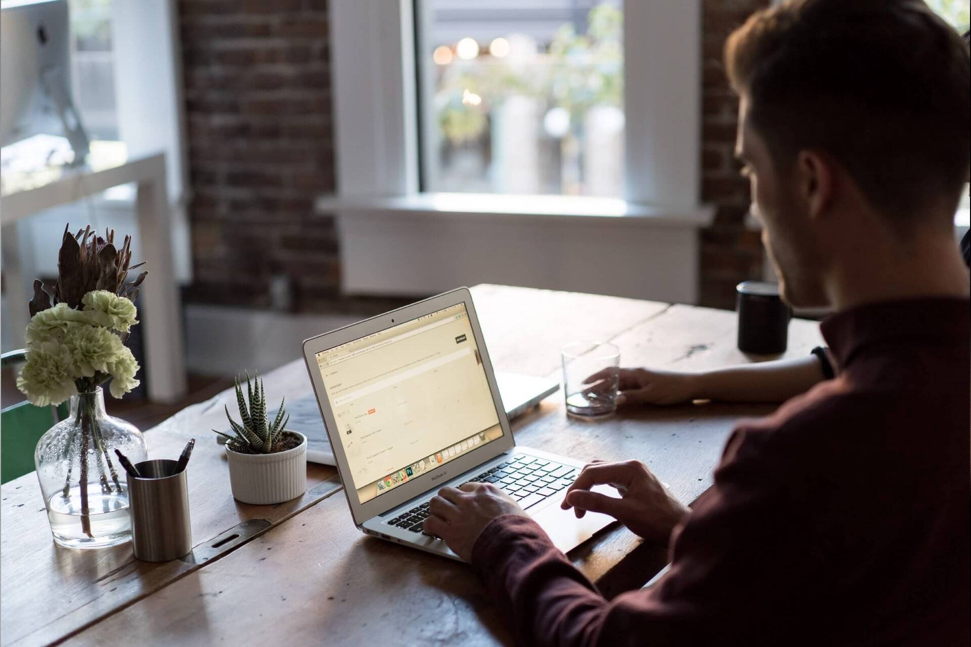 Man working with a computer