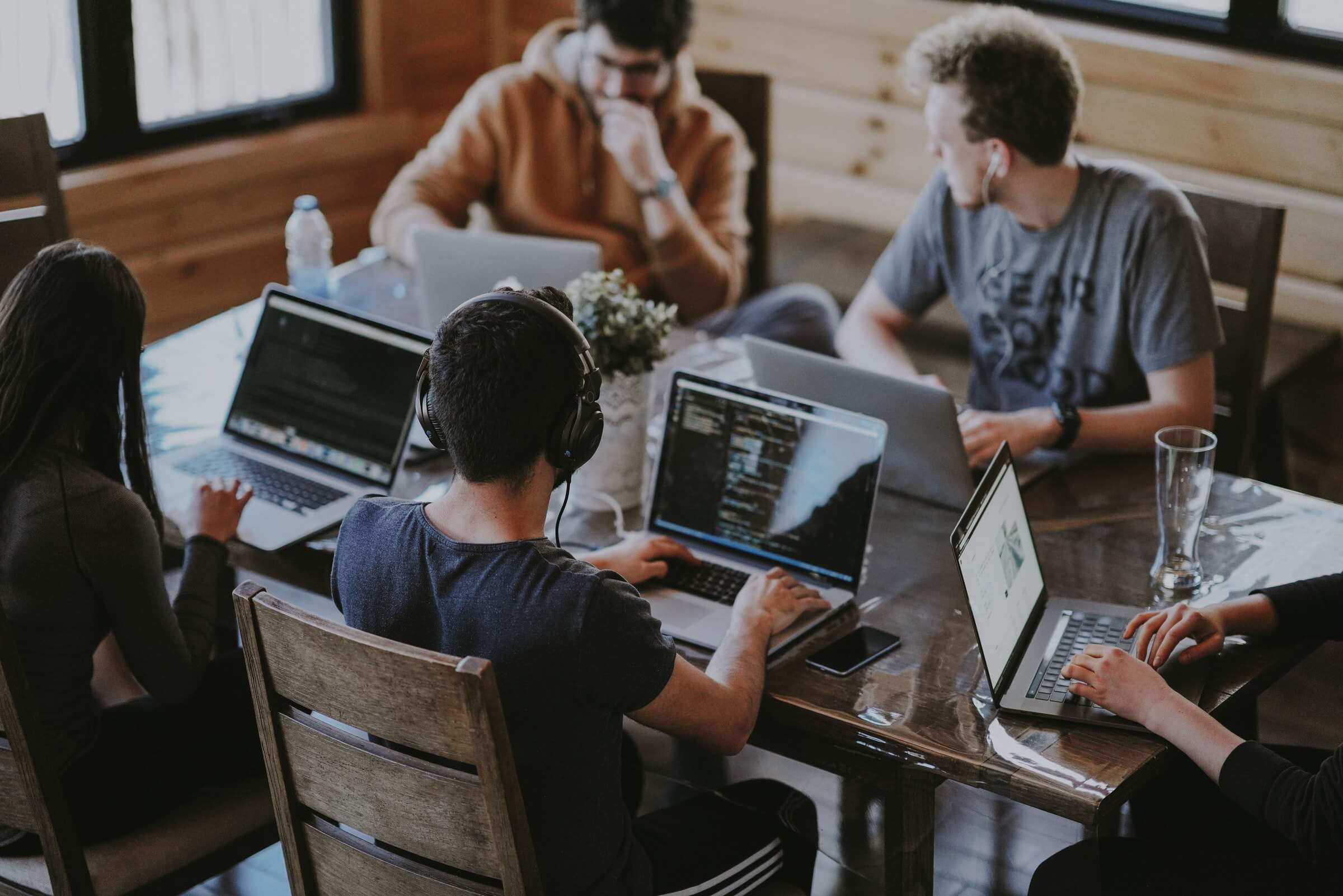 People working with computers