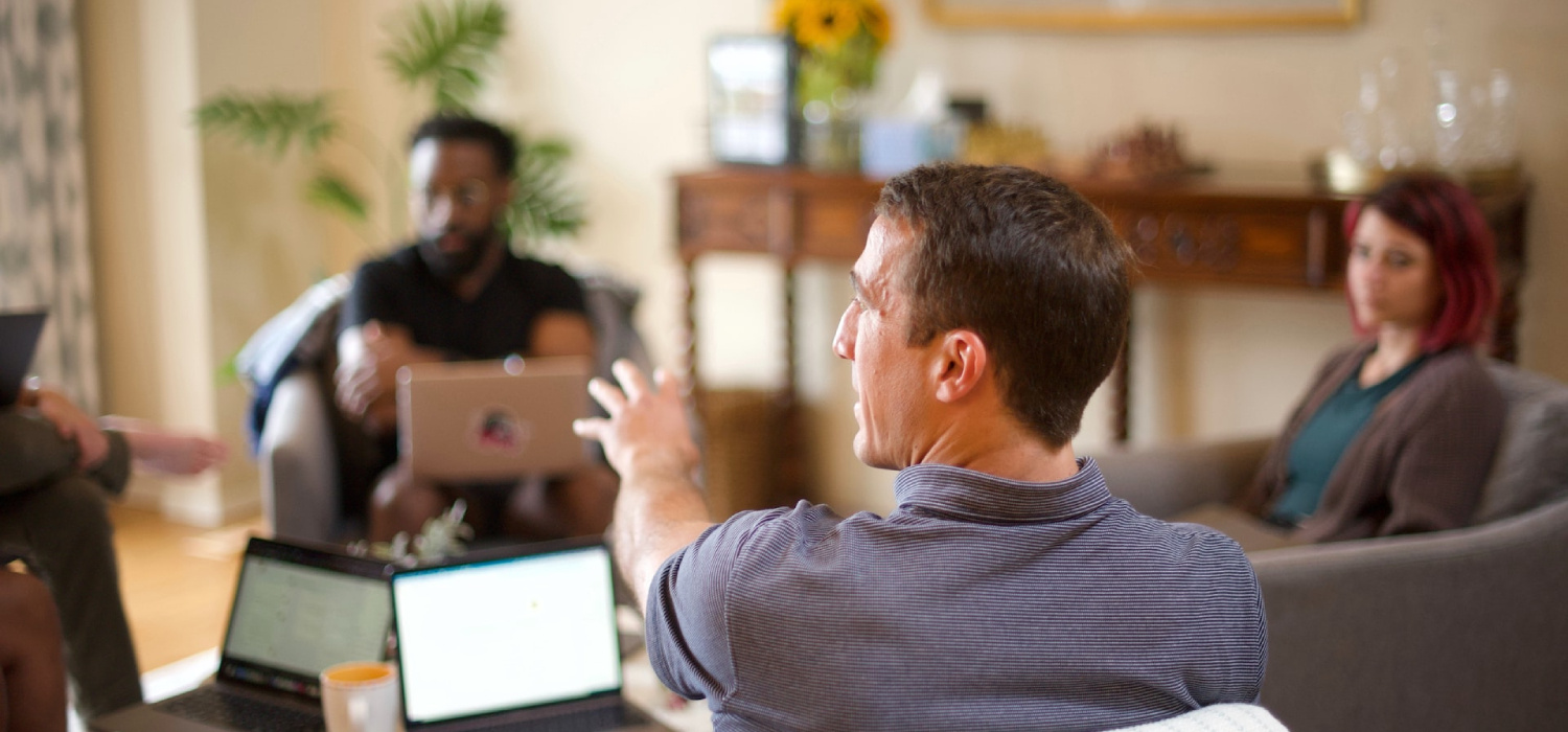 Two people discussing some topic