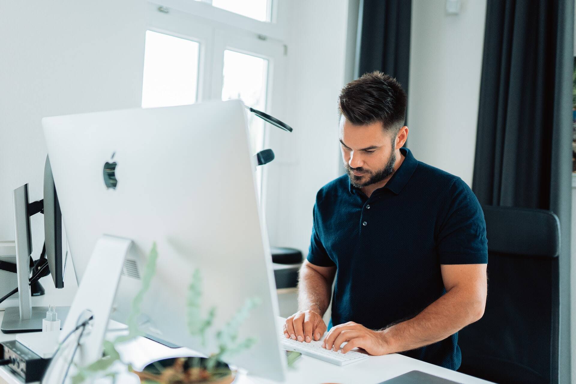 man working in a computer