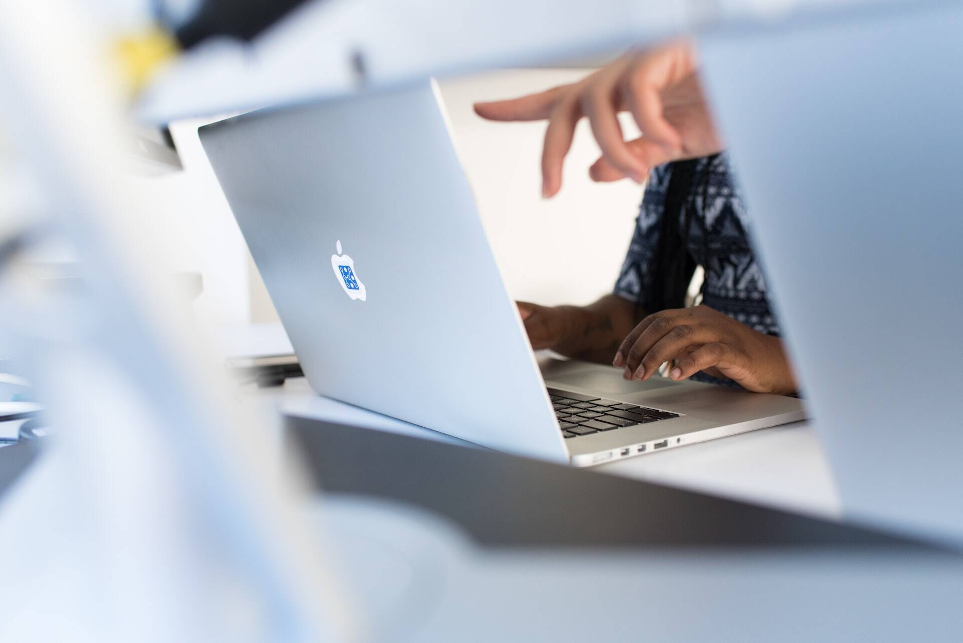 Person working in a macbook