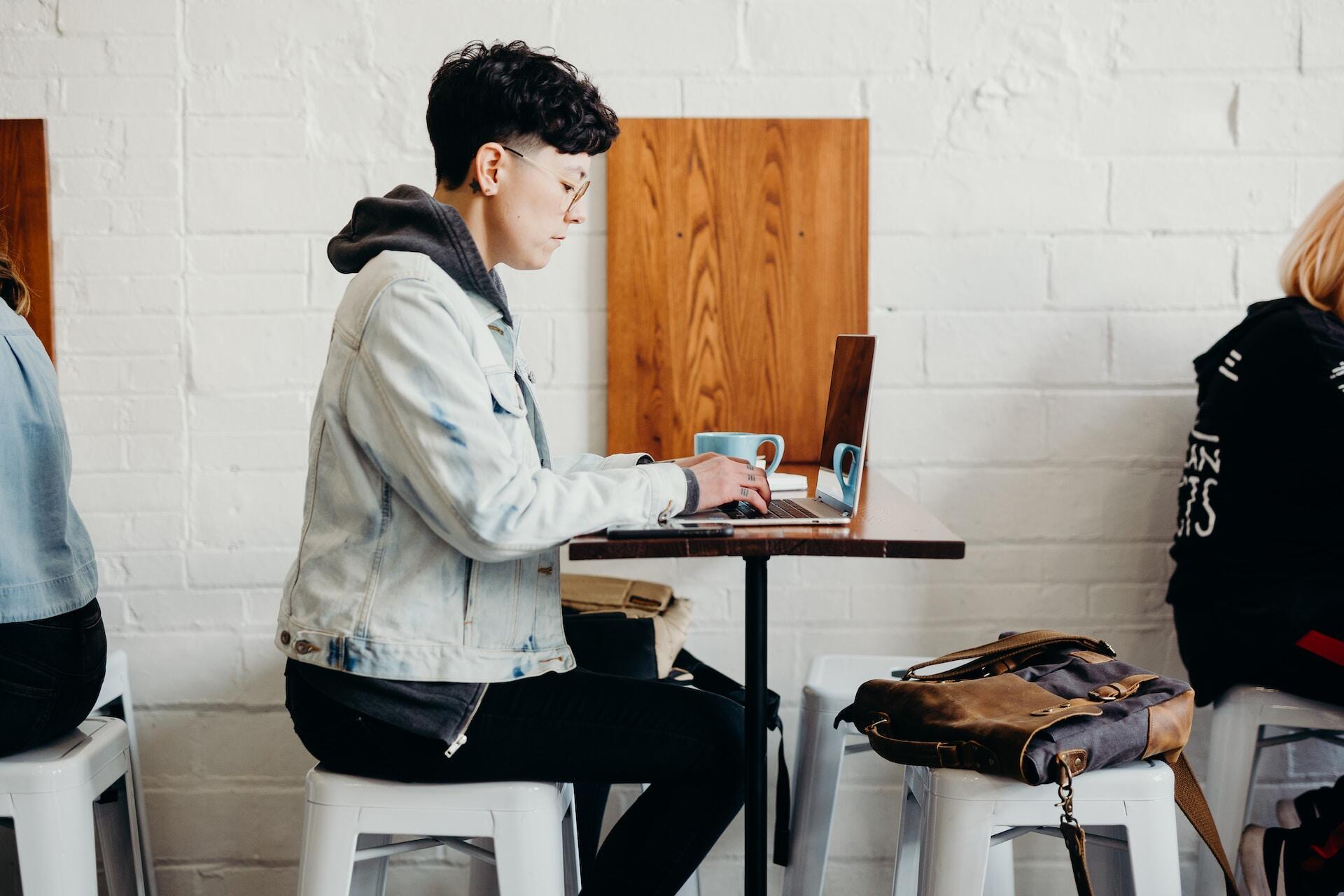 Person working in a coffee shop