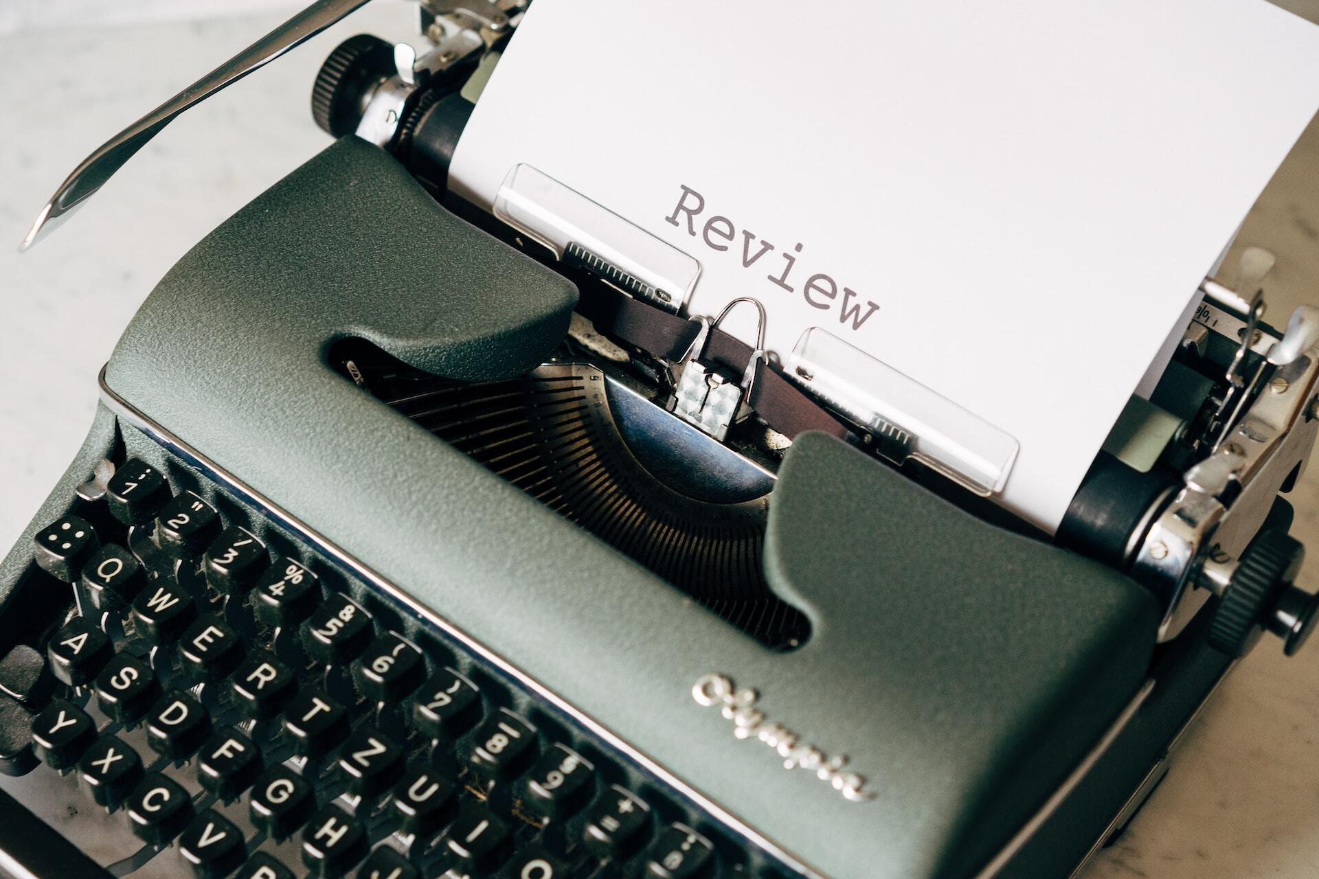 Typewriter with written paper