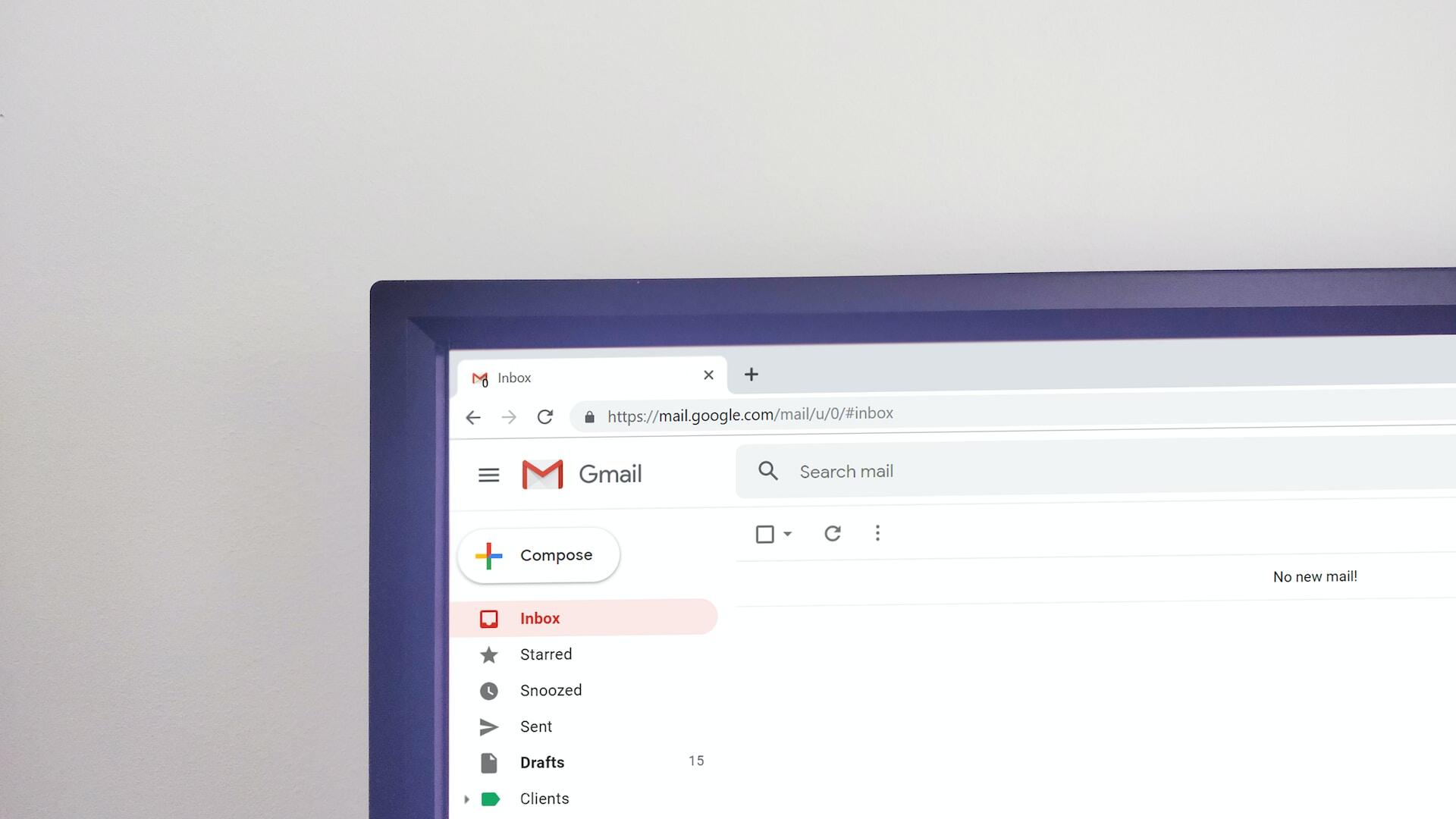 Gmail app in a computer