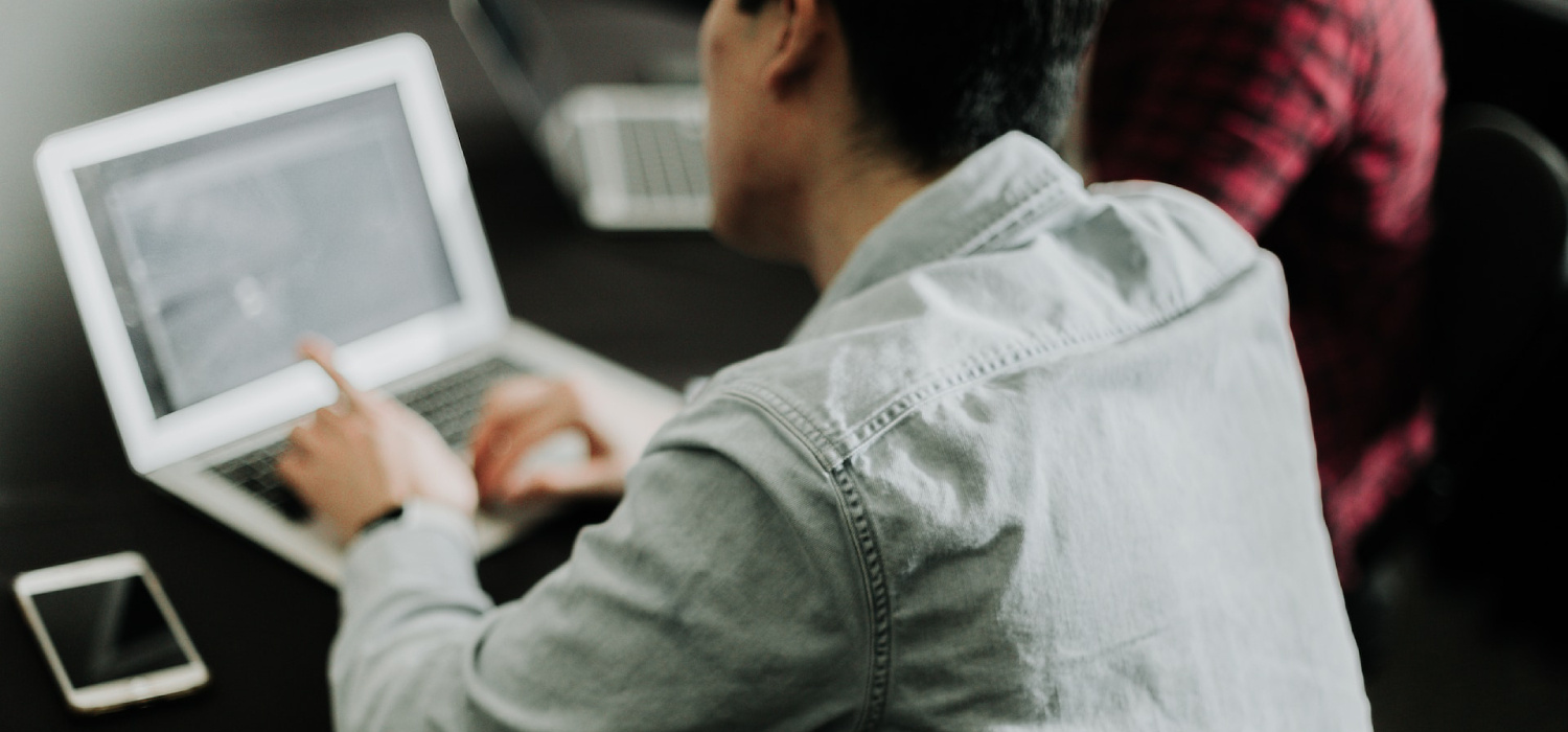 Person working in a computer